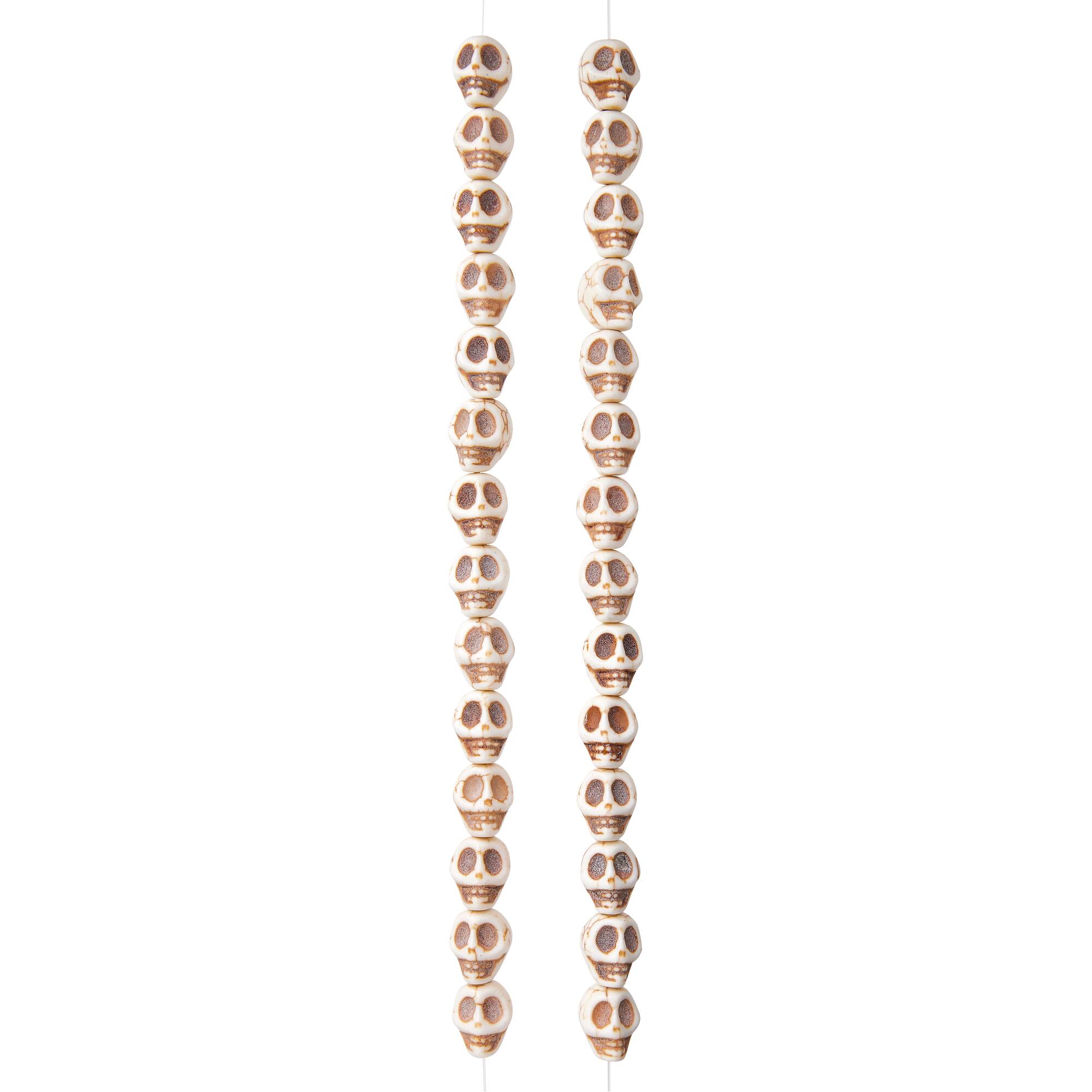 White Turquoise Skull Beads, 10mm by Bead Landing™